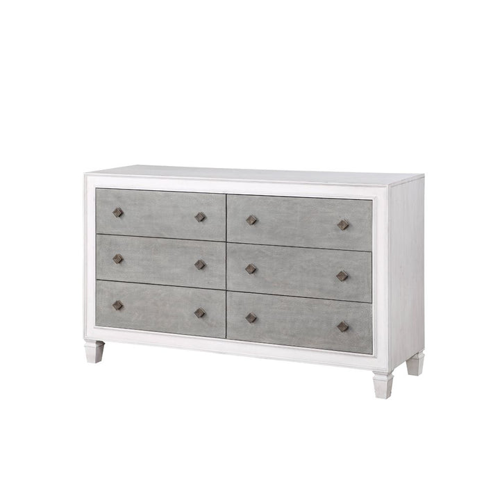 Acme Furniture Katia Dresser in Rustic Gray & Weathered White Finish BD00663