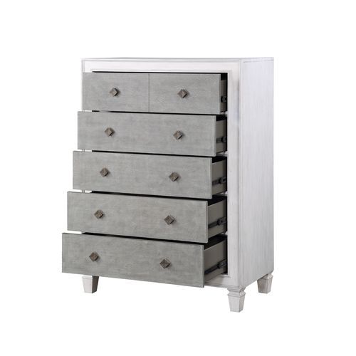 Acme Furniture Katia Chest in Rustic Gray & Weathered White Finish BD00664