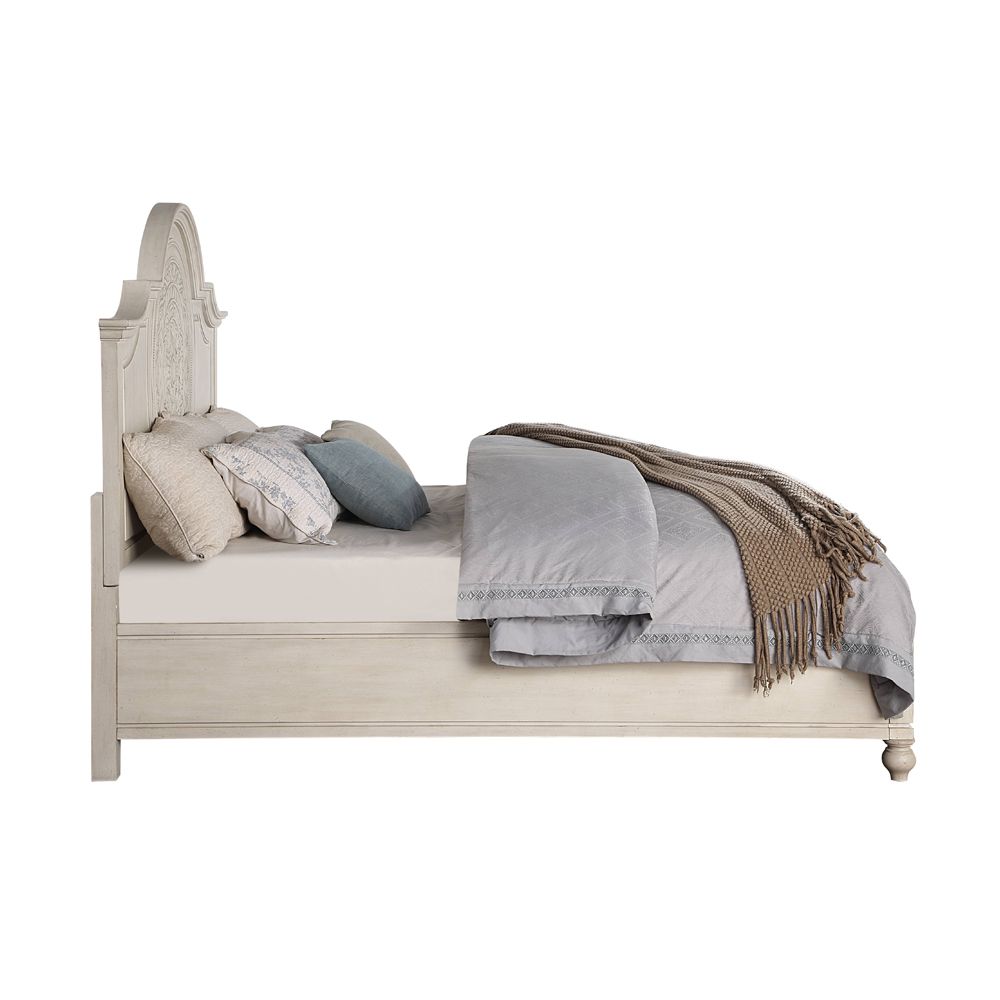 Acme Furniture Roselyne Ck Bed in Antique White Finish BD00693CK