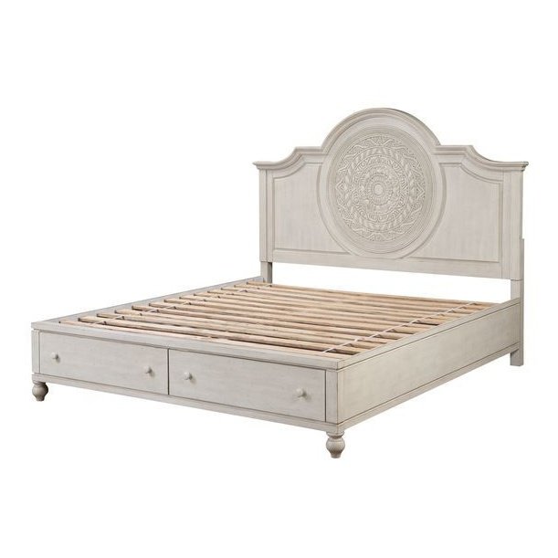 Acme Furniture Roselyne Queen Bed in Antique White Finish BD00695Q