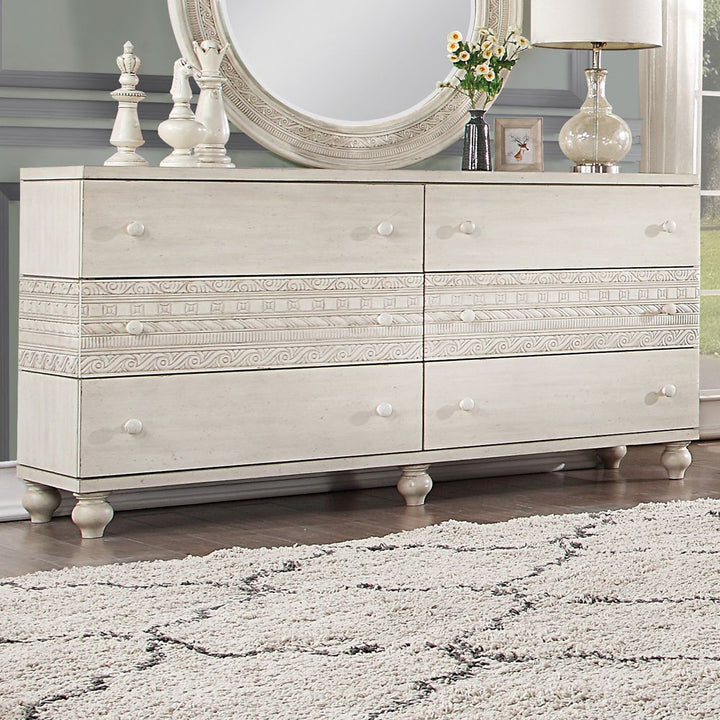 Acme Furniture Roselyne Dresser in Antique White Finish BD00698