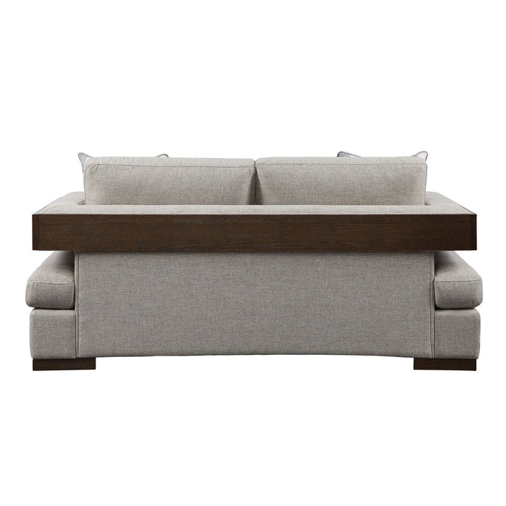 Acme Furniture Niamey Loveseat W/2 Pillows in Fabric & Walnut Finish 54851