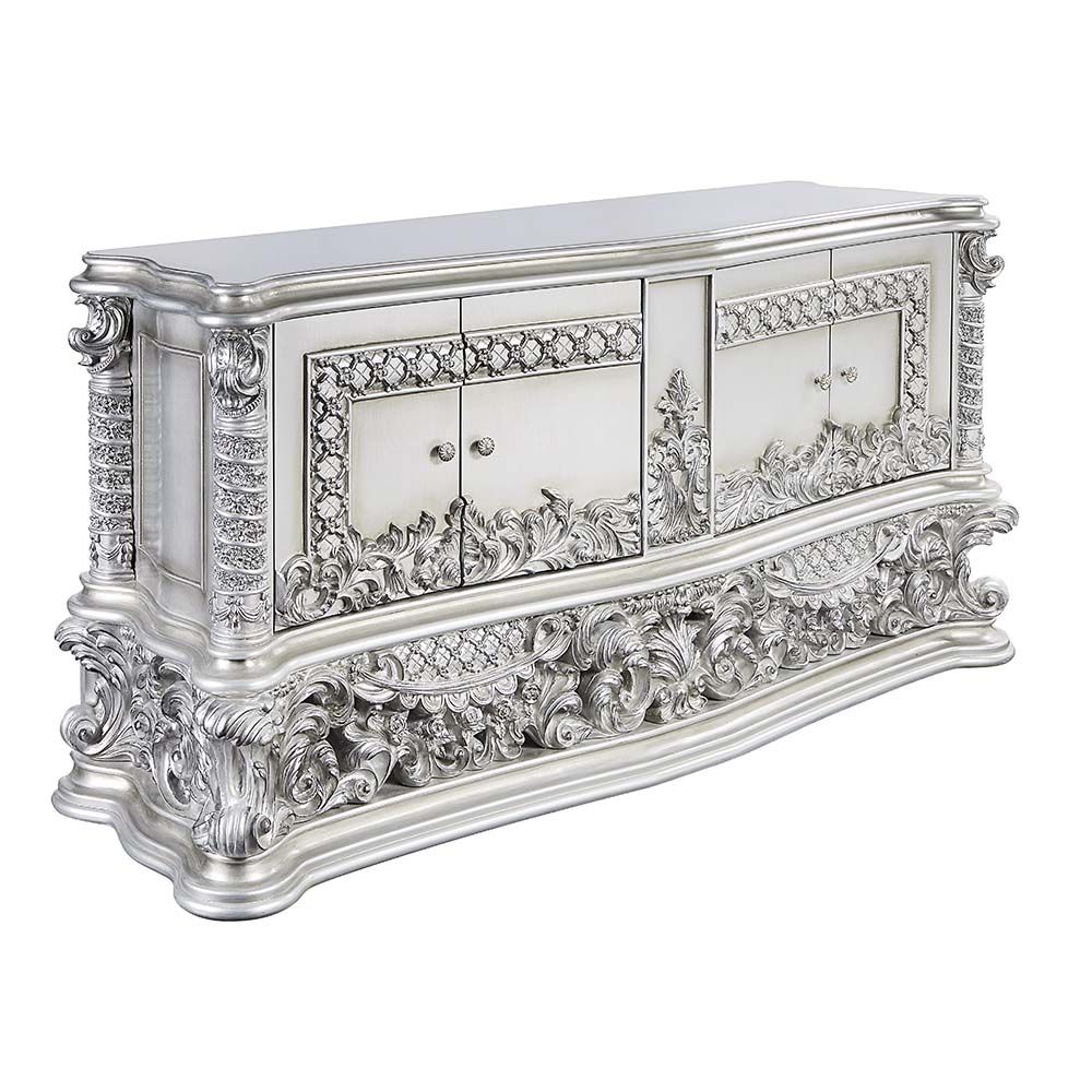 Acme Furniture Valkyrie Server in Antique Platinum Finish DN00686