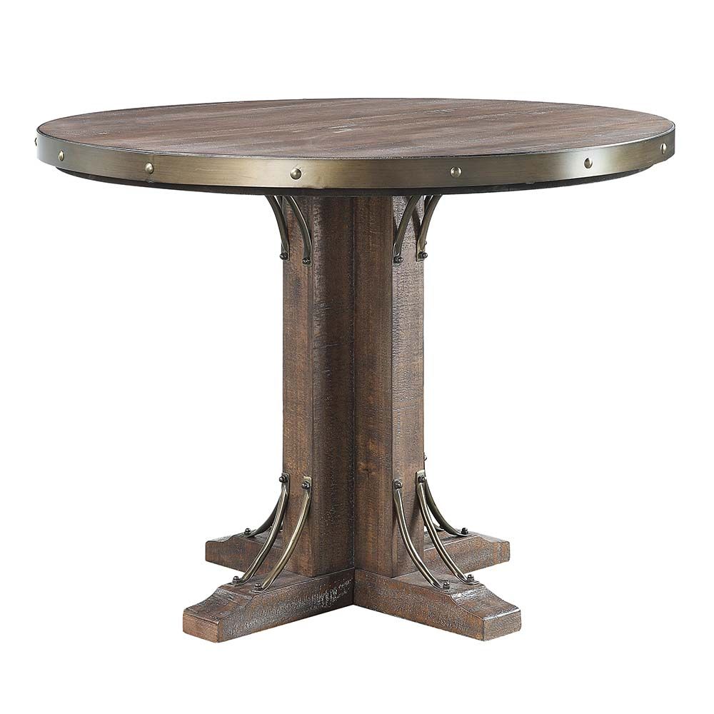 Acme Furniture Raphaela Counter Height Table in Weathered Cherry Finish DN00985