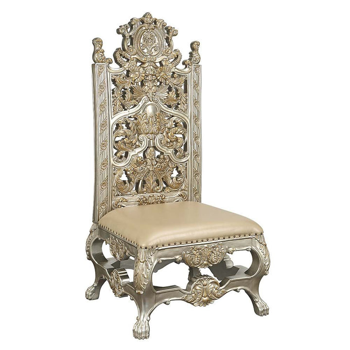 Acme Furniture Danae Side Chair (Set-2) in PU, Champagne & Gold Finish DN01198