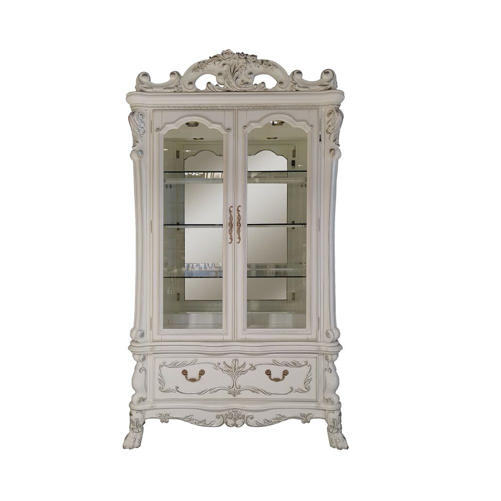 Acme Furniture Dresden Curio in Antique White Finish DN01702