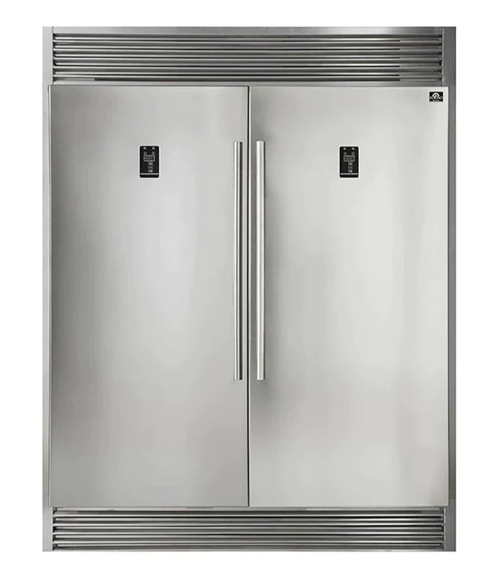 Forno 2-Piece Appliance Package - 48-Inch Dual Fuel Range & 60-Inch Pro-Style Refrigerator in Stainless Steel