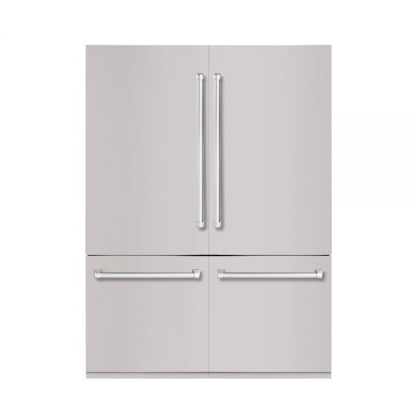 Hallman 4-Pc Kitchen Package w/ 48" Pro Range, 60" Free-Standing Refrigerator, 24" Dishwasher and 48" Hood Bold Stainless Steel