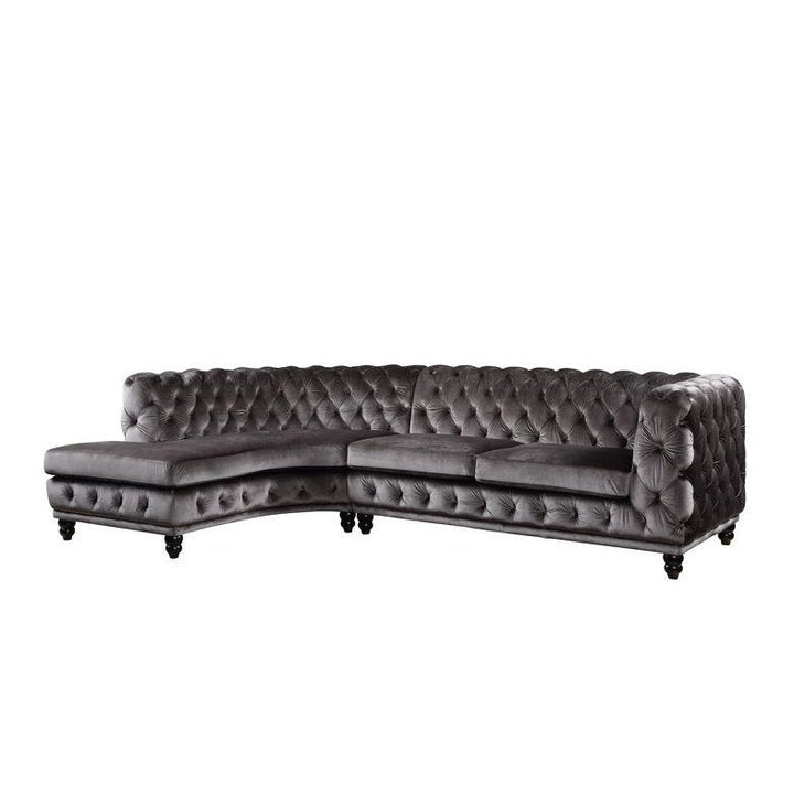 Acme Furniture Atesis Sectional Sofa in Dark Gray Velvet LV00337