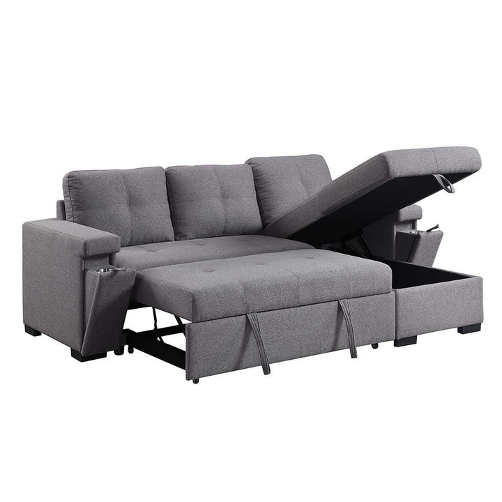 Acme Furniture Jacop Sectional Sofa in Dark Gray Fabric LV00969