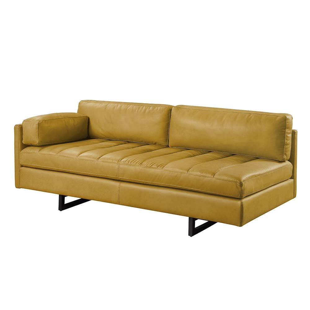 Acme Furniture Radia Sofa W/1 Pillow in Turmeric Top Grain Leather LV01022