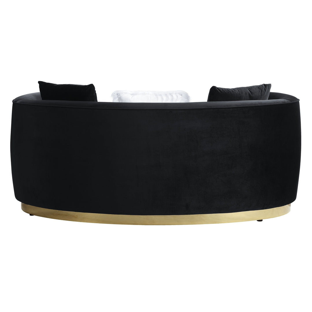 Acme Furniture Achelle Loveseat W/3 Pillows in Black Velvet LV01046