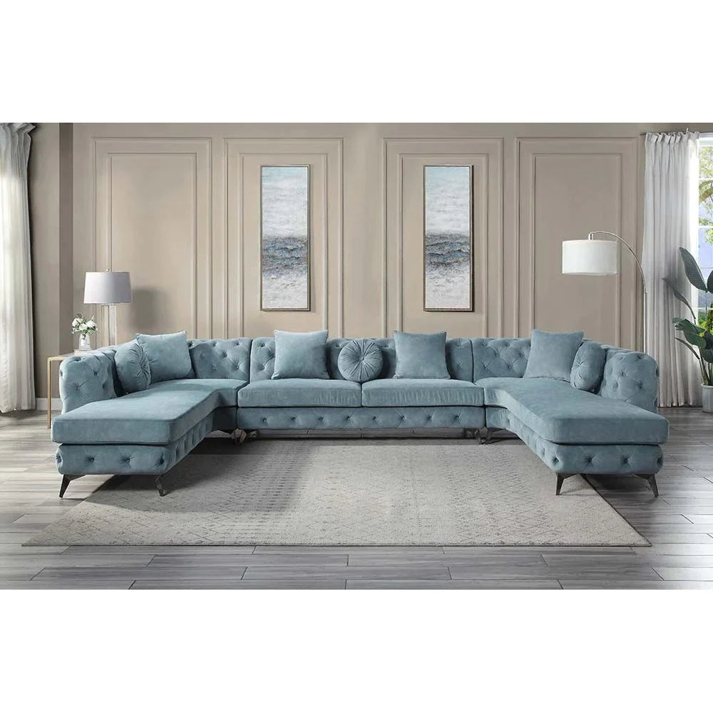 Acme Furniture Zerah Sectional Sofa - Sofa in Deep Green Fabric LV01161-1