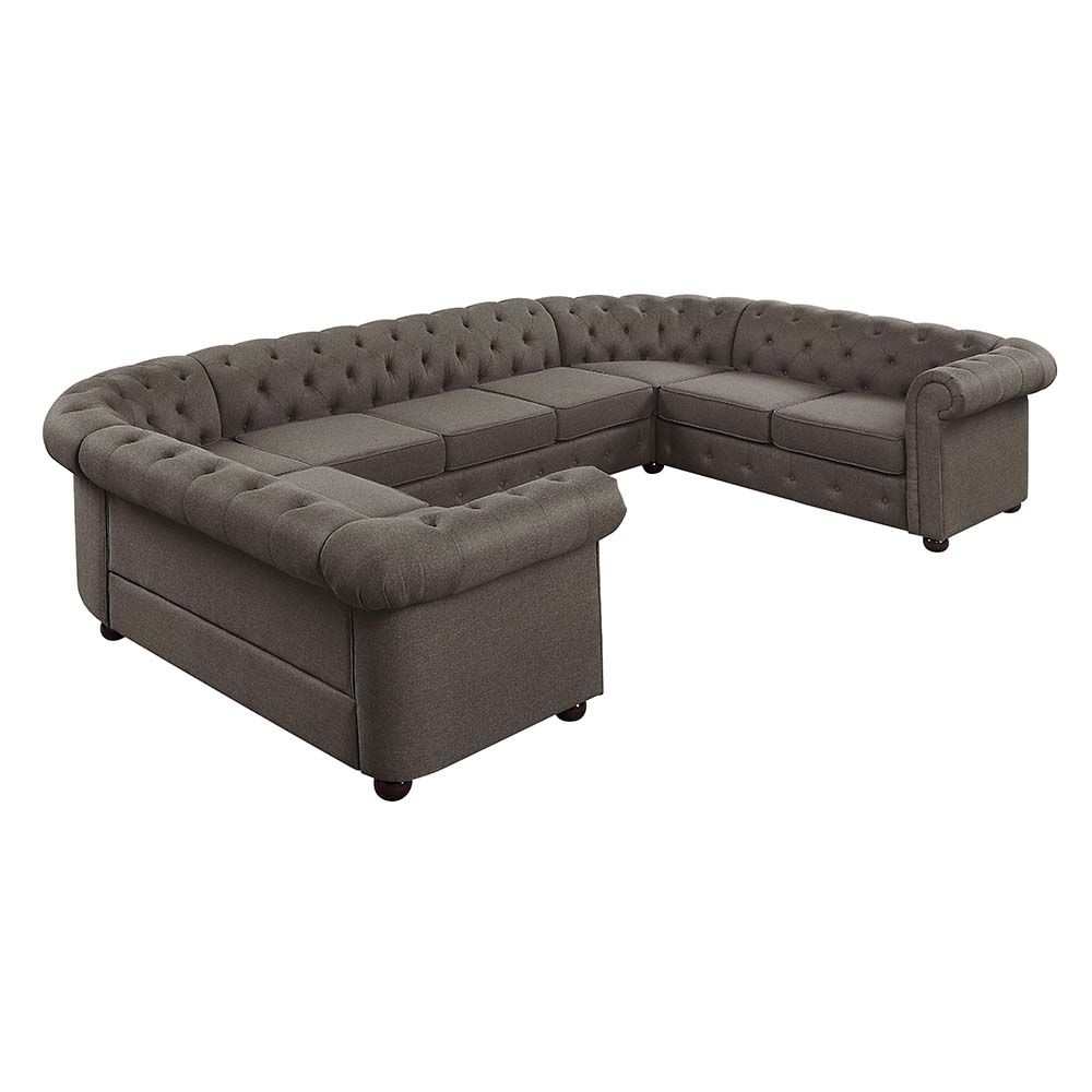 Acme Furniture Jakim Sectional Sofa in Brown Linen LV01459