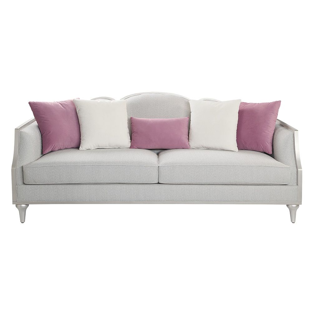 Acme Furniture Kasa Sofa W/5 Pillows in Champagne Finish LV01499