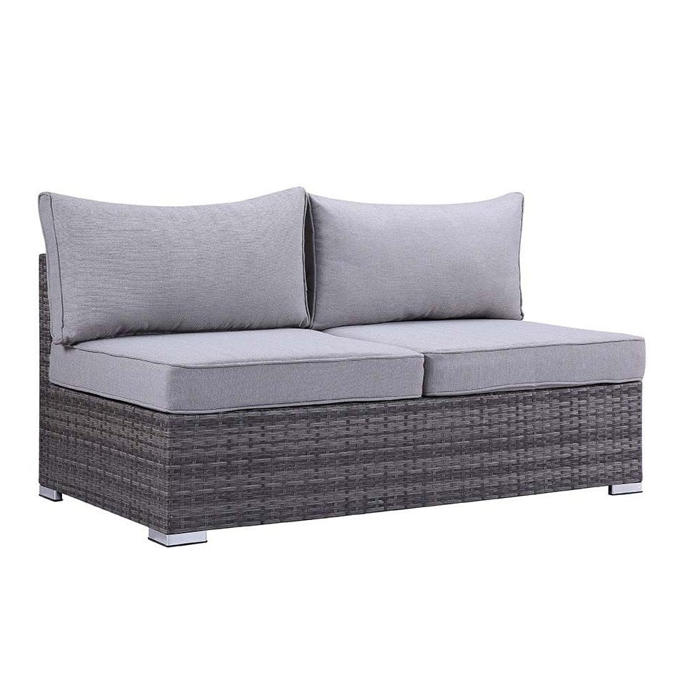 Acme Furniture Sheffield 4pc Patio Sofa Set in Gray Fabric & Gray Finish OT01091