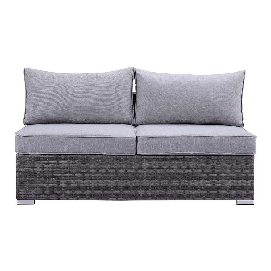 Acme Furniture Sheffield 4pc Patio Sofa Set in Gray Fabric & Gray Finish OT01091