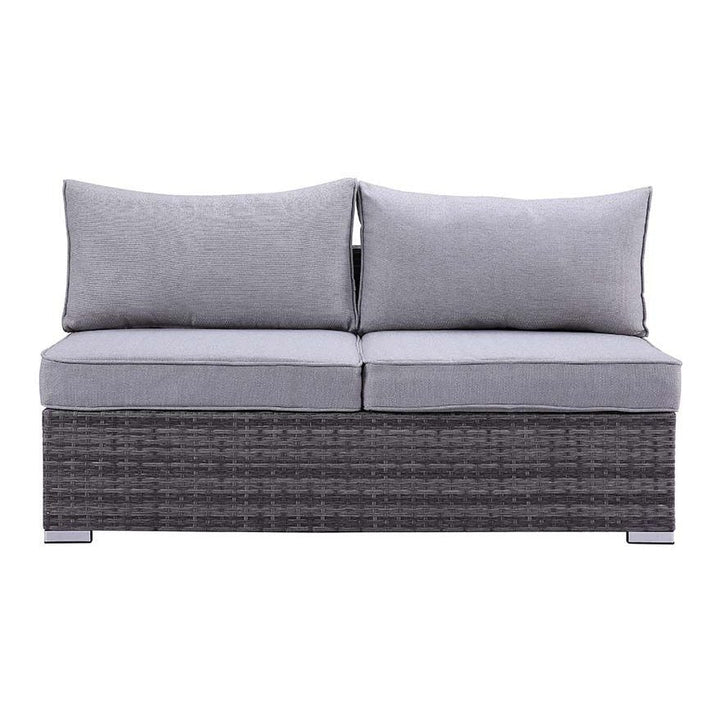 Acme Furniture Sheffield 4pc Patio Sofa Set in Gray Fabric & Gray Finish OT01091