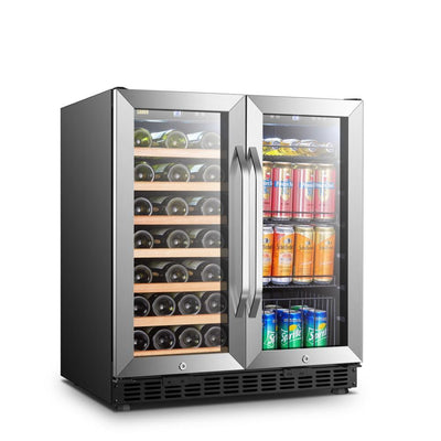Lanbo LW3370B Dual Zone (Built In or Freestanding) Compressor Wine Cooler - 33 Bottle 70 Can Capacity