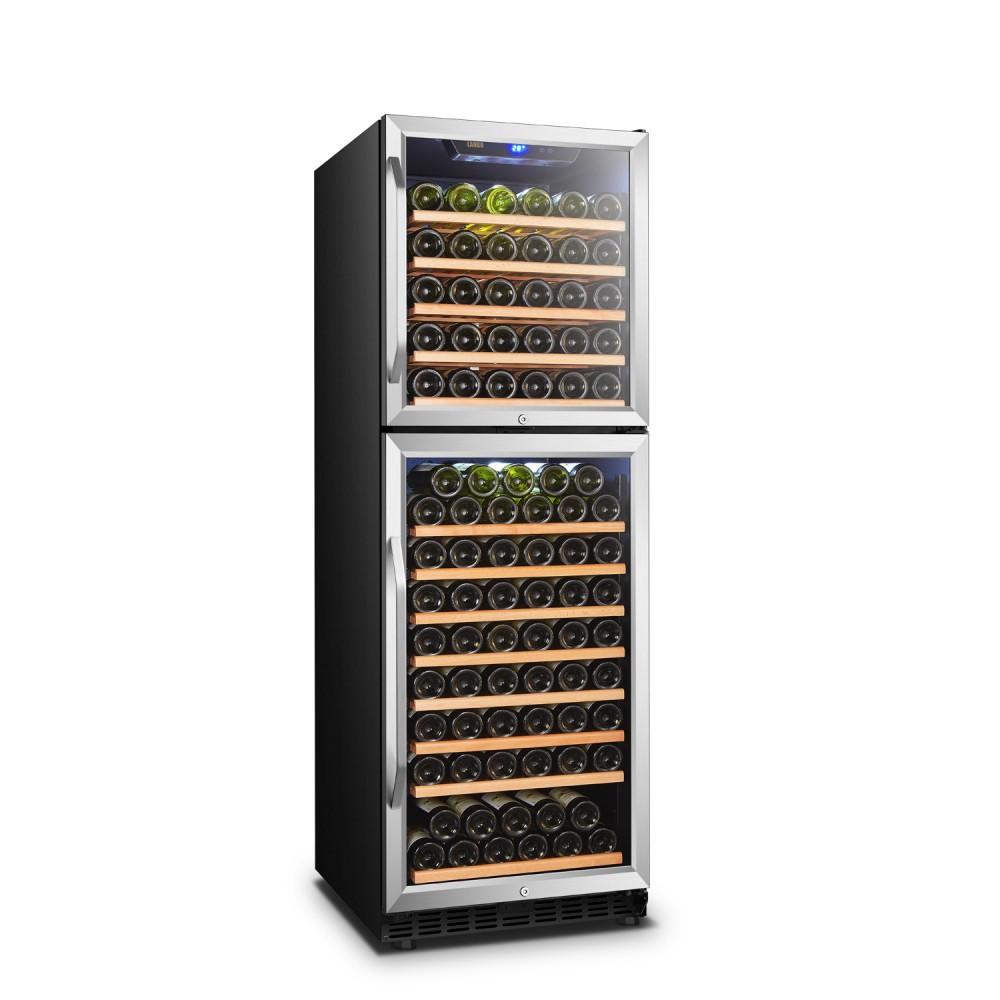 Lanbo LW162DD Dual Door Dual Zone (Built In or Freestanding) Compressor Wine Cooler - 162 Bottle Capacity