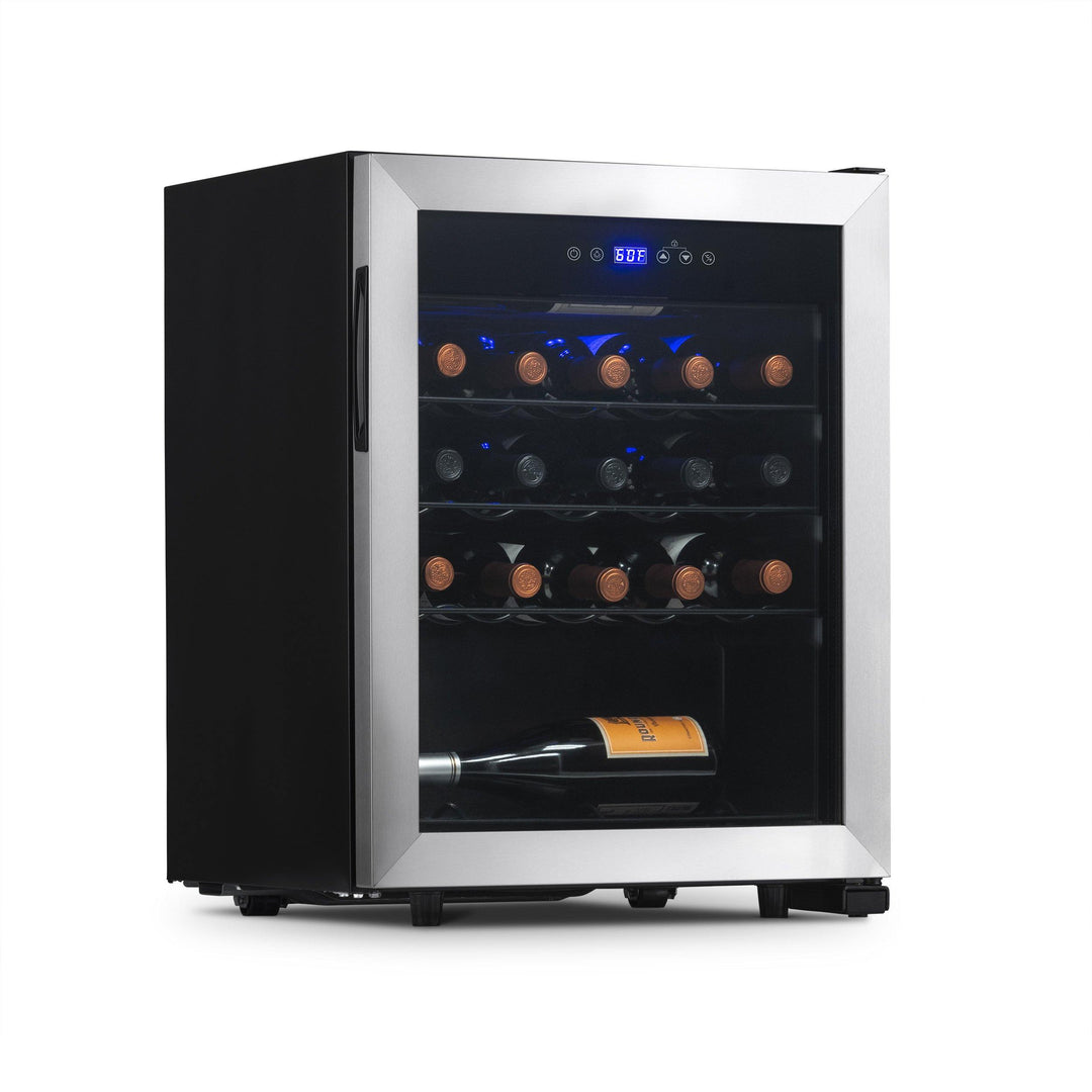 Newair Freestanding 23 Bottle Compressor Wine Fridge in Stainless Steel, Adjustable Racks and Exterior Digital Thermostat  (NWC023SS00)