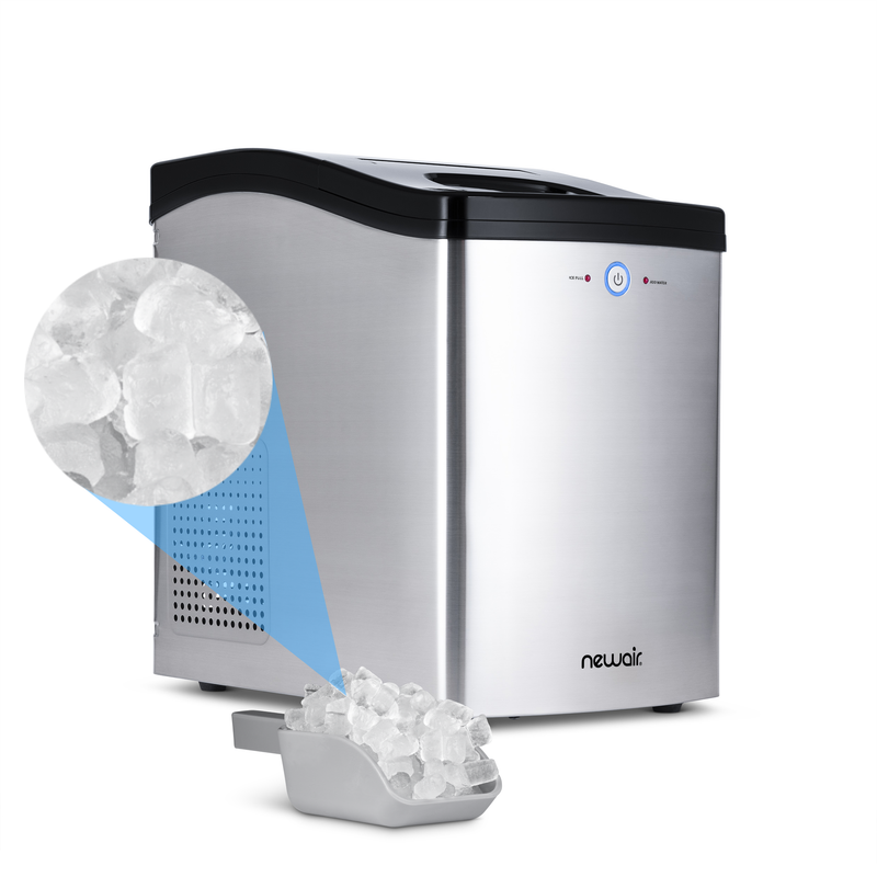 Newair Nugget Ice Maker, Sonic Speed Countertop Crunchy Ice Pellet Machine 45 lbs. of Ice a Day in Stainless Steel, Melt-Resistant Interior, Self-Cleaning Function and BPA-Free Parts, Perfect for Home, Kitchen, and More (AI-420SS)