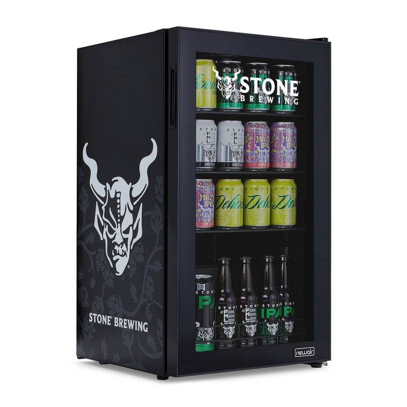 Newair Stone® Brewing 126 Can Beverage Refrigerator and Cooler with SplitShelf™ and Adjustable Shelves for Beer and Soda, Mini Fridge Perfect for Home Bars, Offices and Gamer Rooms (SBC126SB00)