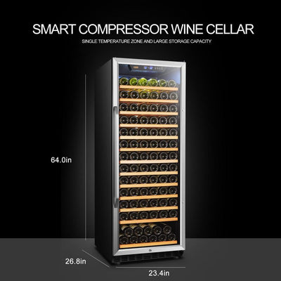 Lanbo LW155S Single Zone (Built In or Freestanding) Compressor Wine Cooler - 149 Bottle Capacity