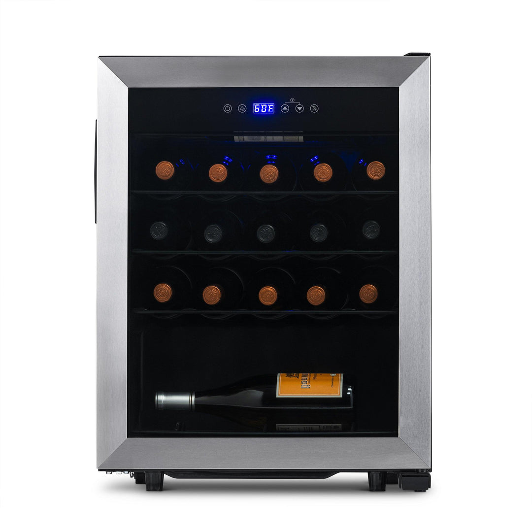 Newair Freestanding 23 Bottle Compressor Wine Fridge in Stainless Steel, Adjustable Racks and Exterior Digital Thermostat  (NWC023SS00)