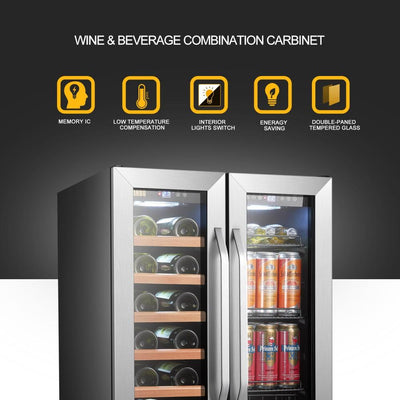 Lanbo LB36BD Dual Zone (Built In or Freestanding) Compressor Wine Cooler - 18 Bottle 55 Can Capacity