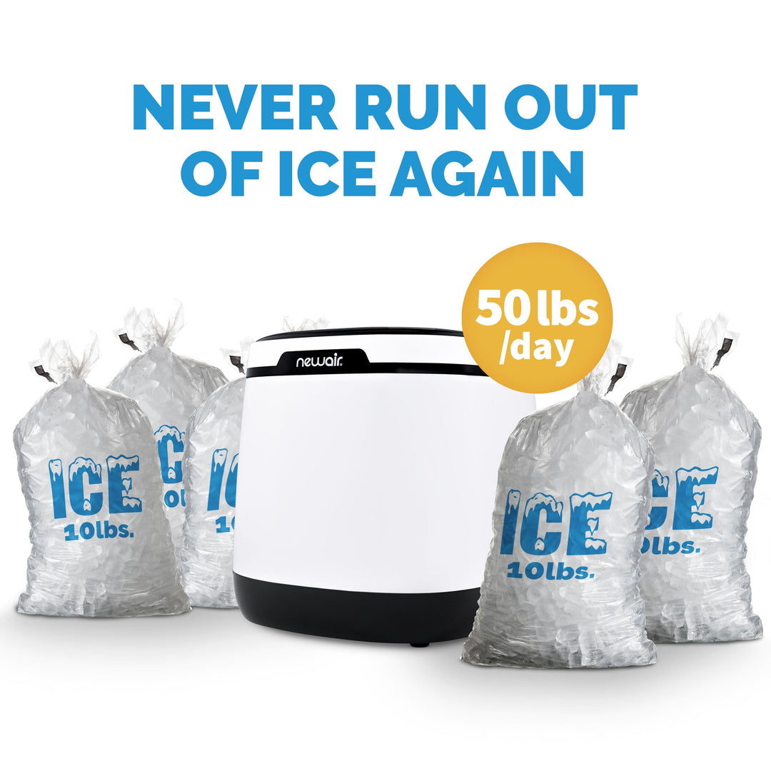 Newair Countertop Ice Maker, 50 lbs. of Ice a Day, One Button Operation and Easy to Clean BPA-Free Parts (AI-250W)