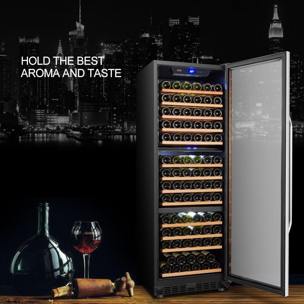 Lanbo LW144T Trible Zone (Built In or Freestanding) Compressor Wine Cooler - 149 Bottle Capacity