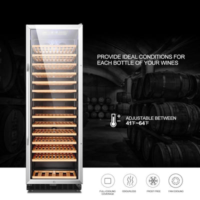 Lanbo LW165D Dual Zone (Built In or Freestanding) Compressor Wine Cooler - 160 Bottle Capacity
