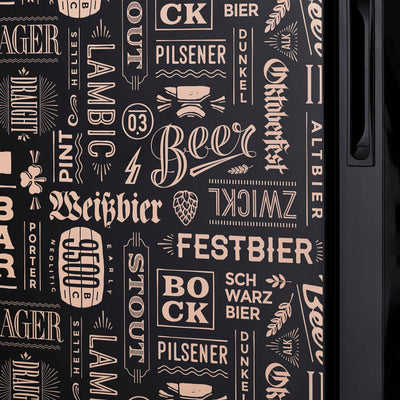 Newair “Beers of the World” Custom Designed Freestanding 126 Can Beer Fridge with SplitShelf™ (AB-1200BC1)