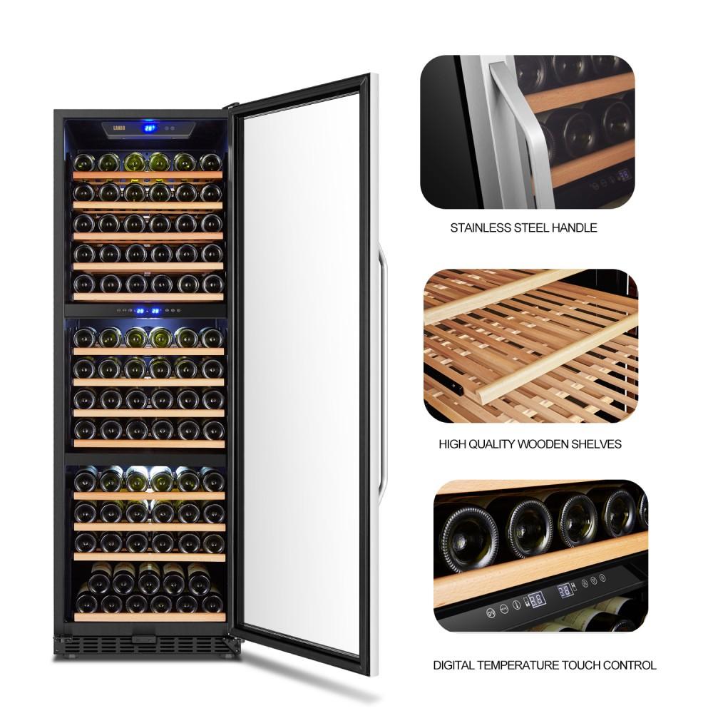 Lanbo LW144T Trible Zone (Built In or Freestanding) Compressor Wine Cooler - 149 Bottle Capacity