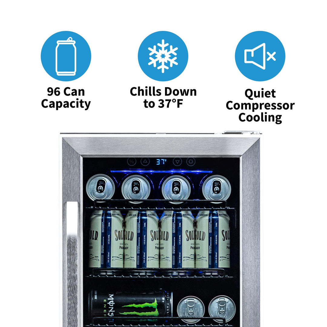 Newair 15" Built-in Beverage & Wine Fridge Bundle