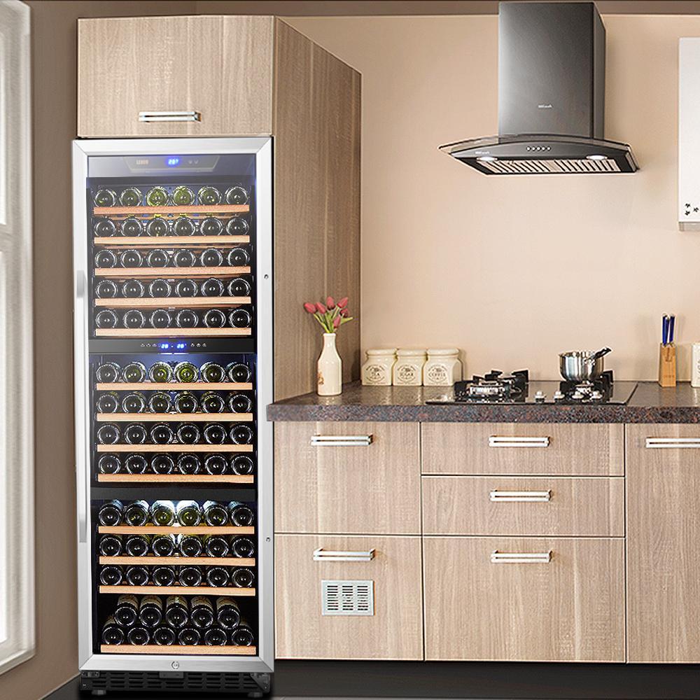 Lanbo LW144T Trible Zone (Built In or Freestanding) Compressor Wine Cooler - 149 Bottle Capacity