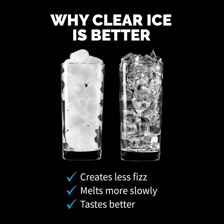 Newair Countertop Clear Ice Maker, 45 lbs. of Ice a Day with FrozenFallTM Technology, Custom Ice Thickness Settings, 1-Gallon Water Bottle Dispenser, 24-Hour Timer, Automatic Self-Cleaning Function, BPA-Free Parts and Oversized Ice Viewing Window