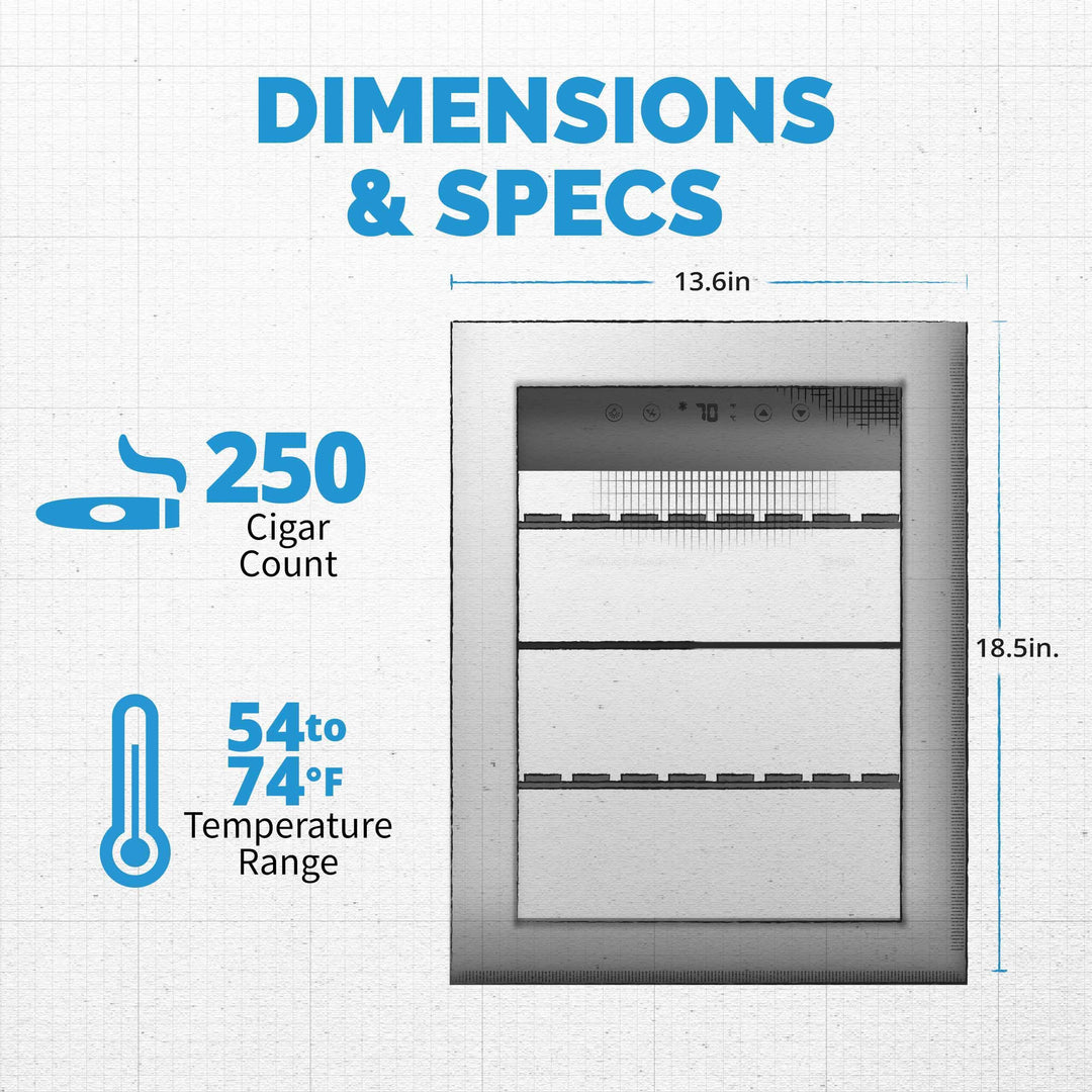 PRE-ORDER: Wrapped Newair Smoker's Club 250 Count Electric Cigar Humidor Wineador in Stainless Steel with Opti-Temp™ Heating and Cooling Function, Spanish Cedar Shelves, Digital Thermostat, and Security Lock and Key