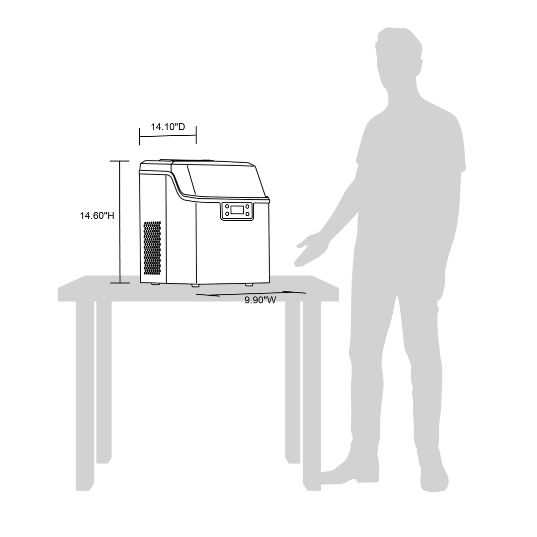 Newair Countertop Clear Ice Maker, 45 lbs. of Ice a Day with FrozenFallTM Technology, Custom Ice Thickness Settings, 1-Gallon Water Bottle Dispenser, 24-Hour Timer, Automatic Self-Cleaning Function, BPA-Free Parts and Oversized Ice Viewing Window