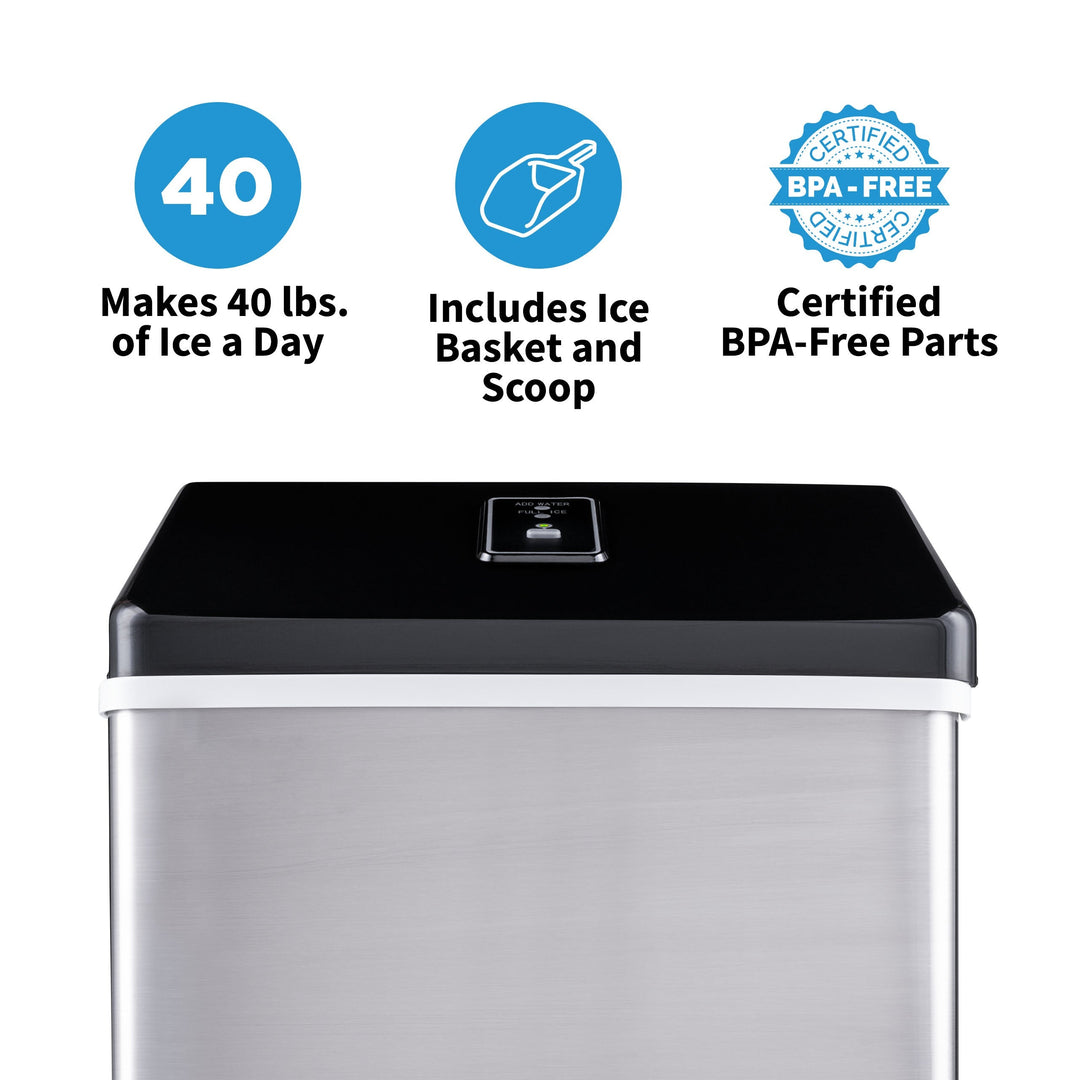 Newair Countertop Clear Ice Maker, 40 lbs. of Ice a Day with Easy to Clean BPA-Free Parts (Clearice40)