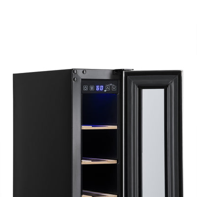 Newair 6" Built-In 7 Bottle Compressor Wine Fridge in Stainless Steel, Compact Size with Precision Digital Thermostat and Premium Beech Wood Shelves  (NWC007SS00)