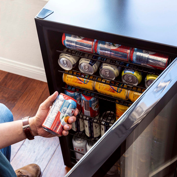 Newair 126 Can Freestanding Beverage Fridge in Onyx Black with Adjustable Shelves (AB-1200B)