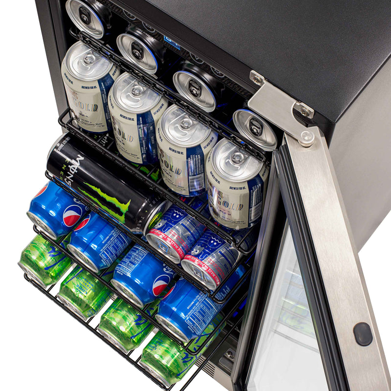 Newair 15” Built-in 96 Can Beverage Fridge in Stainless Steel (ABR-960)