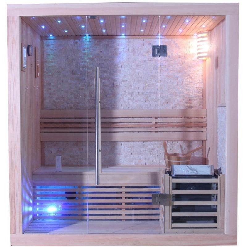 SunRay Westlake 3-Person Luxury Traditional Steam Sauna (300LX)
