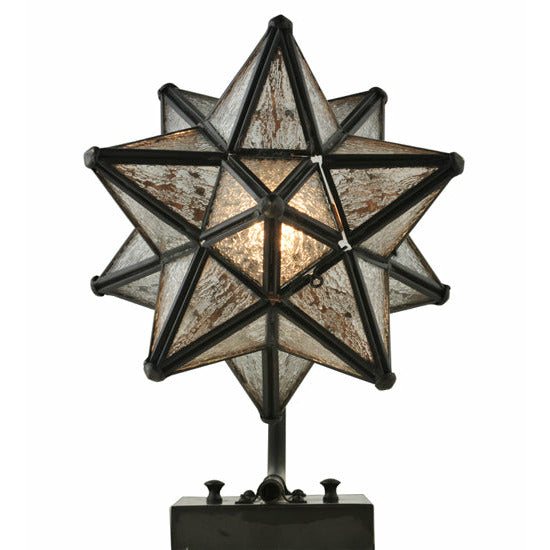 Meyda Lighting 9"W Moravian Star Clear Seeded Curved Arm Wall Sconce 119794