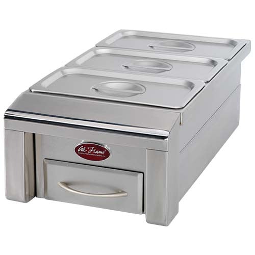 Cal Flame 12" Drop in Food Warmer with 3 Holding Pans BBQ07888P