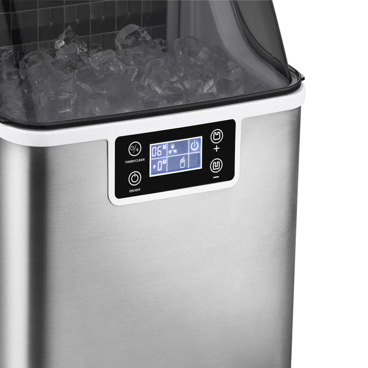 Newair Countertop Clear Ice Maker, 45 lbs. of Ice a Day with FrozenFallTM Technology, Custom Ice Thickness Settings, 1-Gallon Water Bottle Dispenser, 24-Hour Timer, Automatic Self-Cleaning Function, BPA-Free Parts and Oversized Ice Viewing Window