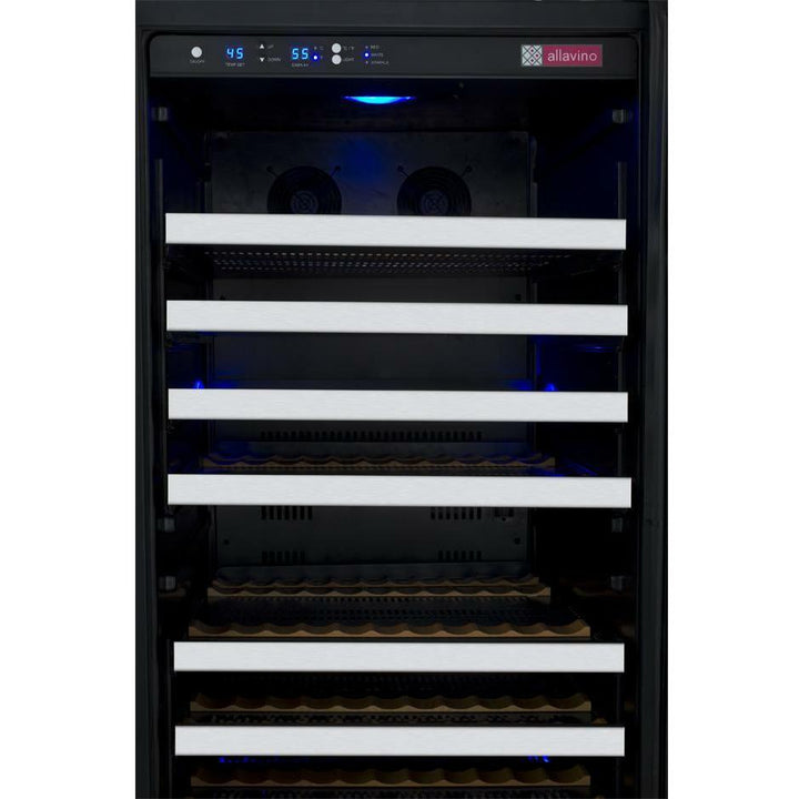 Allavino 24" Wide FlexCount II Tru-Vino 128 Bottle Single Zone Stainless Steel Right Hinge Wine Refrigerator (VSWR128-1SR20)