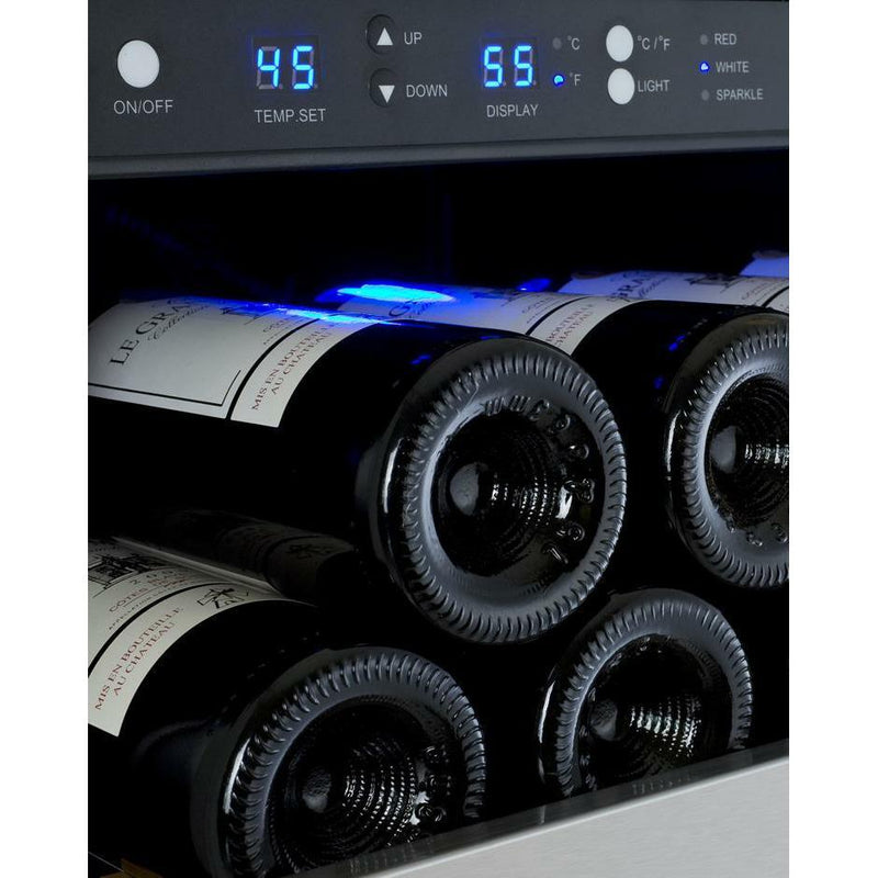Allavino 24" Wide FlexCount II Tru-Vino 128 Bottle Single Zone Stainless Steel Right Hinge Wine Refrigerator (VSWR128-1SR20)